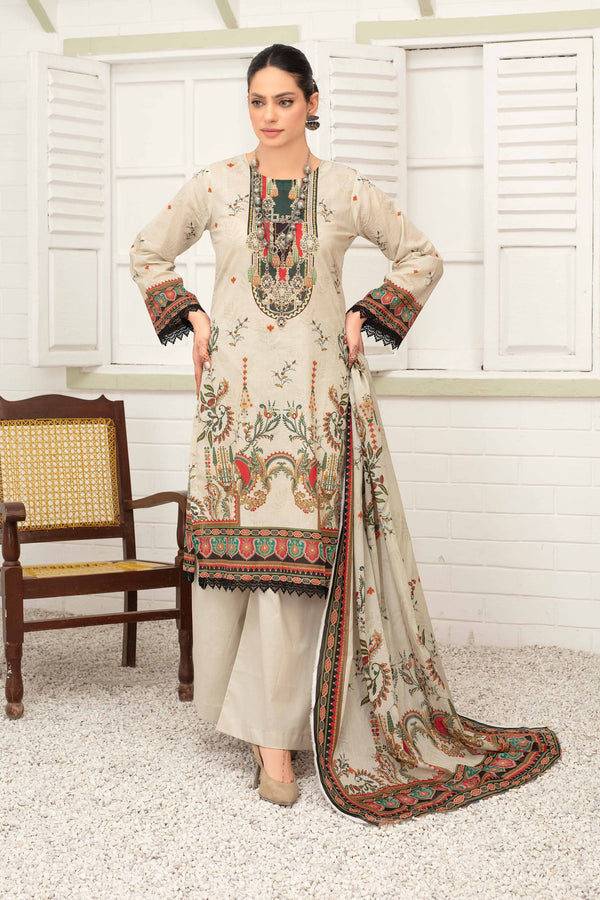 MOHAGNI PRINTED LAWN 3PC - (D# - 08)